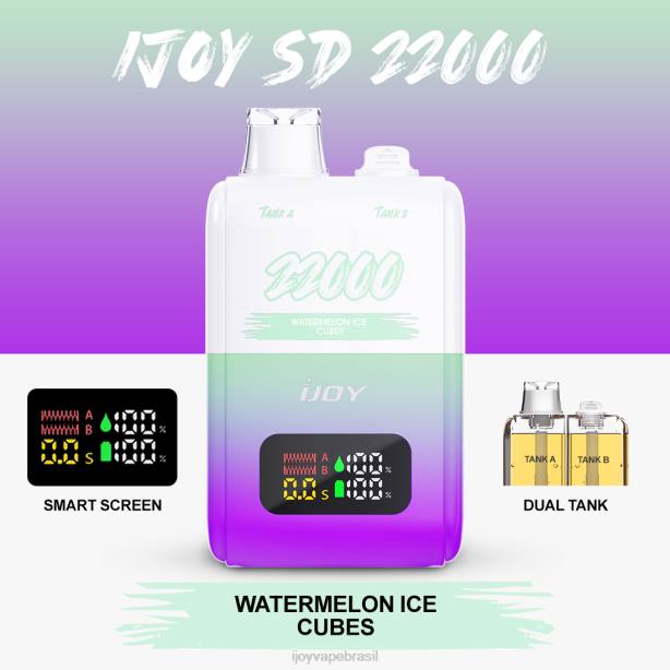 iJOY SD 22000 descartável cubos de gelo de melancia DZZ6159 iJOY vape review
